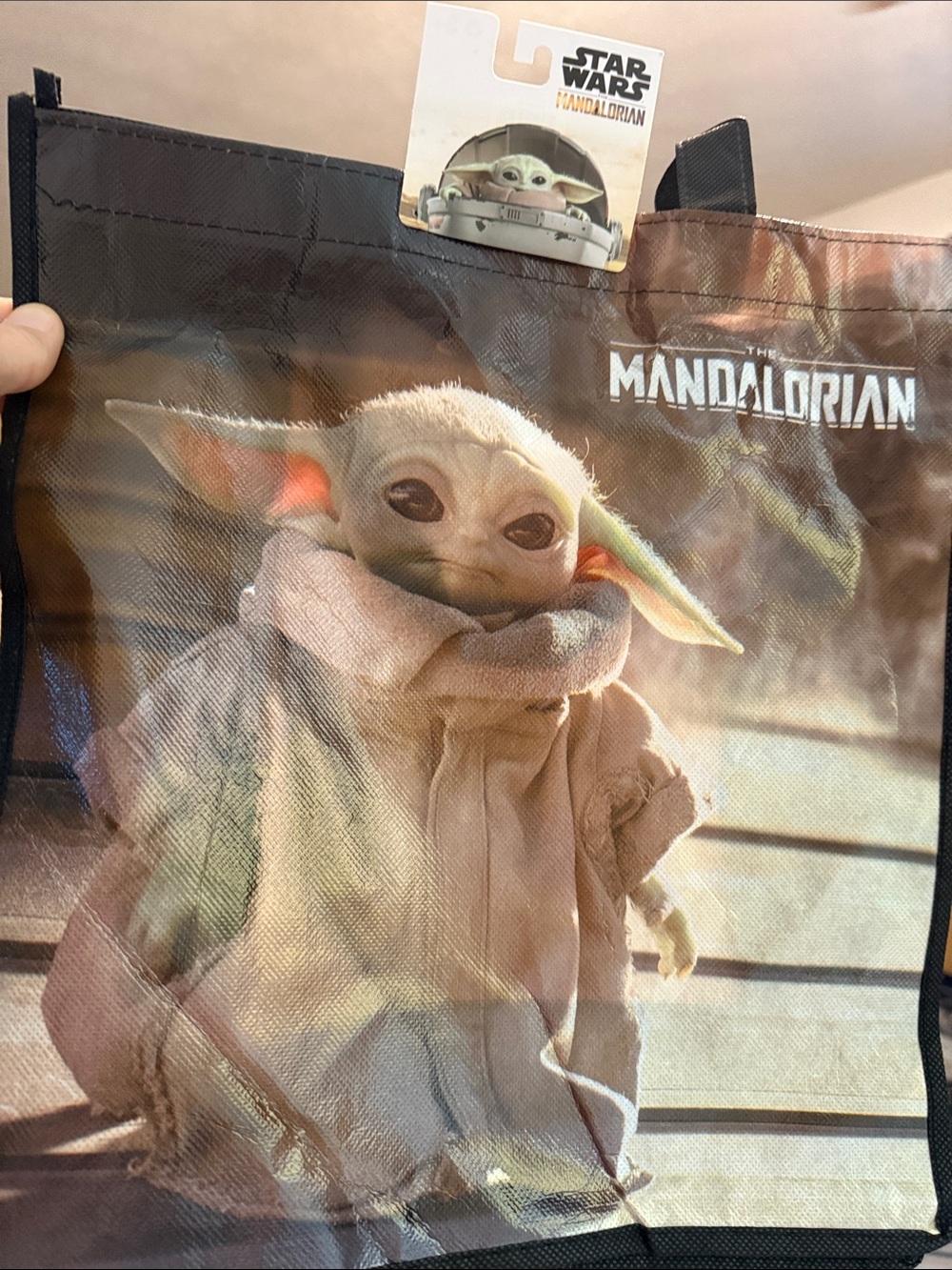 Star Wars The Mandalorian Grogu Reusable Tote Bag - Brown/Green